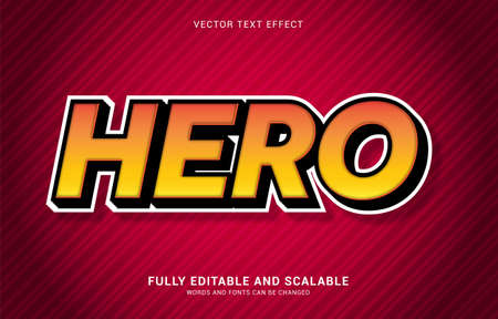 editable text effect, Hero style can be use to make Titleのイラスト素材