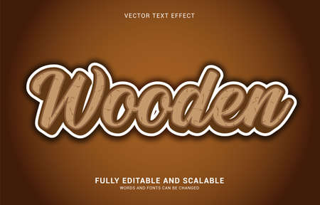 editable text effect, Wooden style can be use to make Titleのイラスト素材