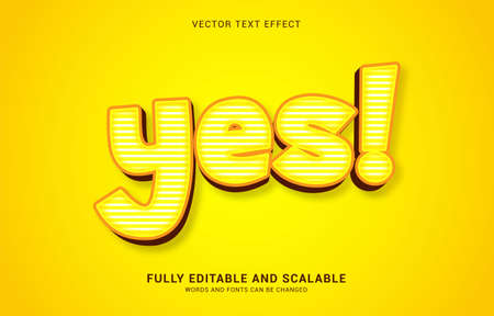 editable text effect, Yes style can be use to make Titleのイラスト素材