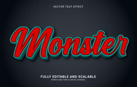 editable text effect, Monster style can be use to make Titleのイラスト素材