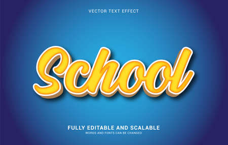 editable text effect, School style can be use to make Titleのイラスト素材