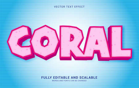 editable text effect, Coral style can be use to make Titleのイラスト素材
