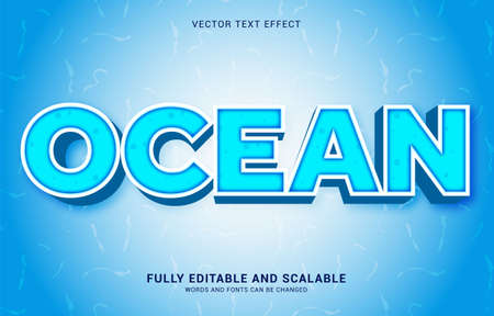 editable text effect, Ocean style can be use to make Titleのイラスト素材