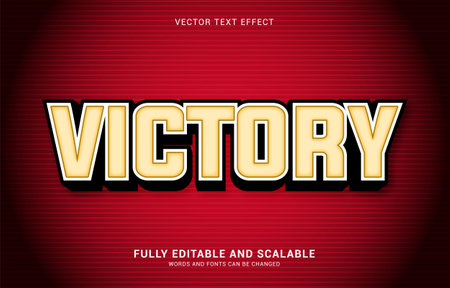 editable text effect, Victory style can be use to make Titleのイラスト素材