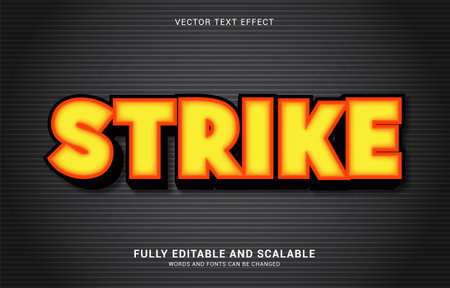 editable text effect, Strike style can be use to make Titleのイラスト素材