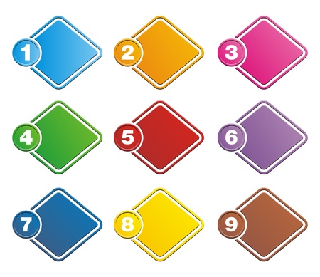 colorful 1-9 step framesのイラスト素材