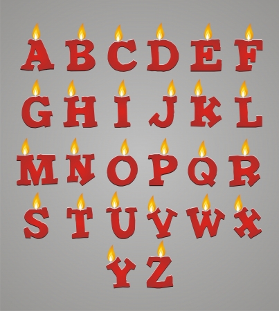 set of alphabet candle for decorationsのイラスト素材