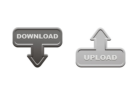 upload and download buttons - grayscaleのイラスト素材