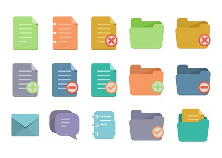 document flat iconsのイラスト素材