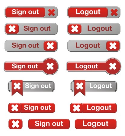 logout and sign out buttonsのイラスト素材