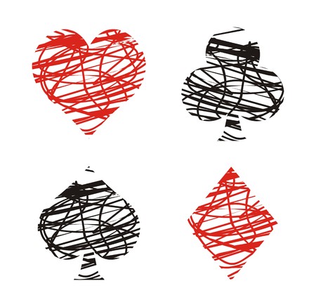 clubs , diamonds , hearts and spadesのイラスト素材