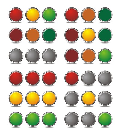 set of traffic light - circle lampのイラスト素材