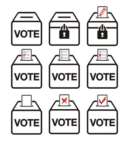 election icons - ballot box iconsのイラスト素材