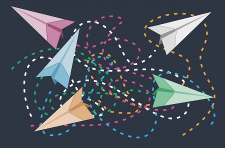 paper plane illustrationのイラスト素材