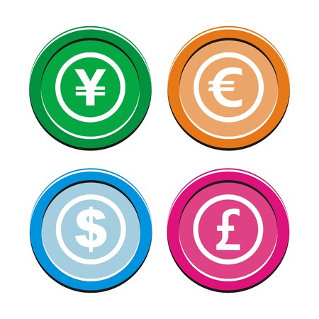 currency circle icon setsのイラスト素材