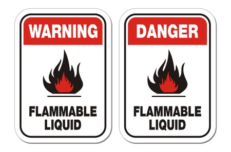 warning and danger flammable liquid signsのイラスト素材