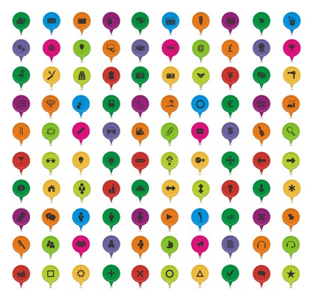 100 map pointer setsのイラスト素材