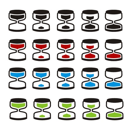 timers icon sets - hourglass,sandglass, sand timer, sand clockのイラスト素材