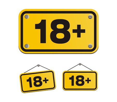 18 plus yellow signsのイラスト素材