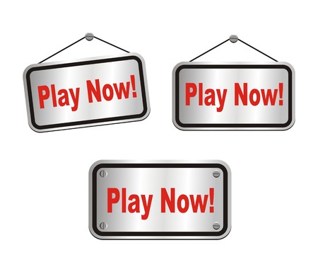 play now - silver signsのイラスト素材