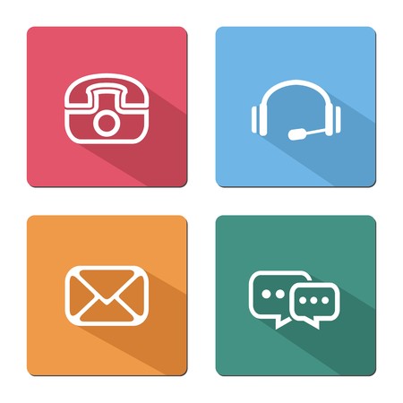 contact flat icon with shadowのイラスト素材