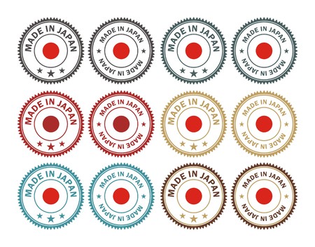 made in japan - badge setsのイラスト素材