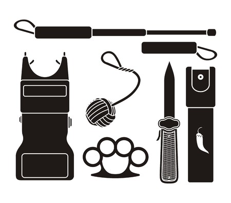 self defense equipment - pictogramのイラスト素材