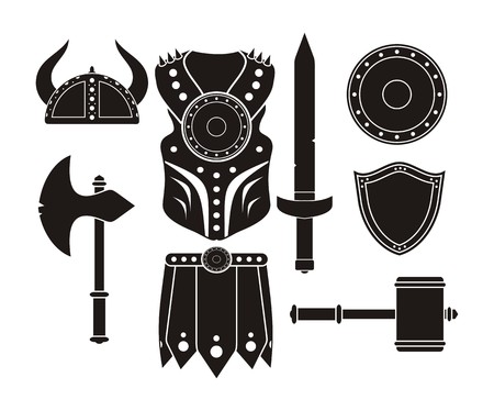 barbarian equipment - pictogramのイラスト素材