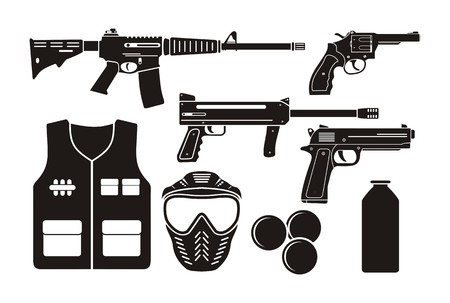 airsoft gun equipmentのイラスト素材
