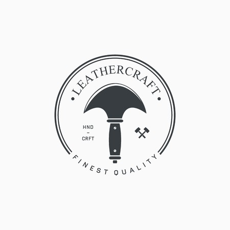 leathercraft labels, emblems and design elementsのイラスト素材