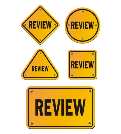 review yellow signsのイラスト素材