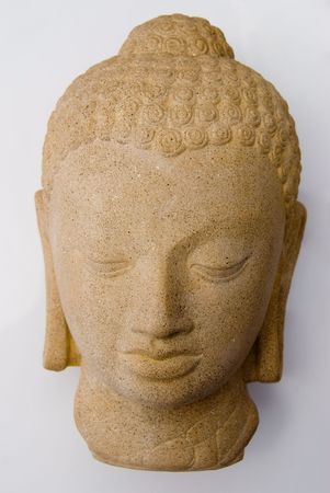 A stone Buddha bust statueの写真素材