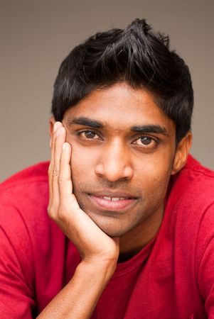 A portrait of a young Indian manの写真素材