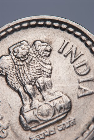 A closeup of a Indian coin - shallow DOFの写真素材