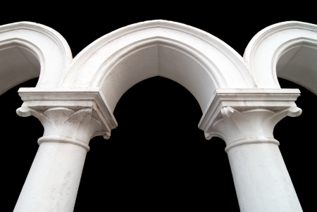 White arch - isolated on blackの写真素材