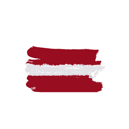 Latvia flag painted by brush hand paints. Art flag. Abstract background symbolizes the countryのイラスト素材