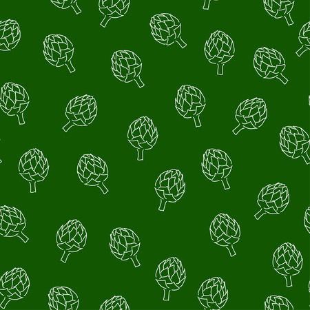 Seamless artichoke pattern. Vitamin doodle for kitchen designのイラスト素材