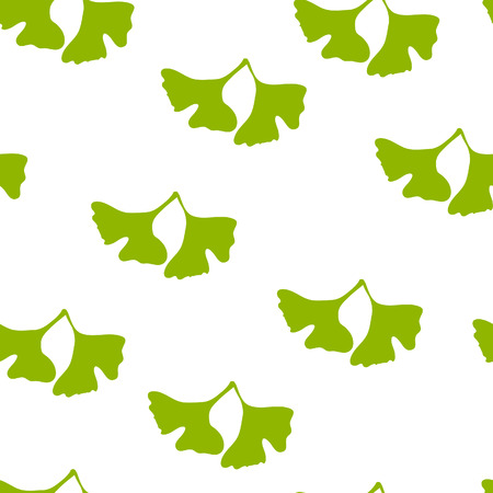Ginkgo biloba pattern.  Silhouette of ginkgo leavesのイラスト素材
