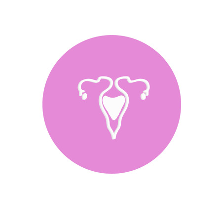 Art drawing of uterus icon on pink backgroundのイラスト素材