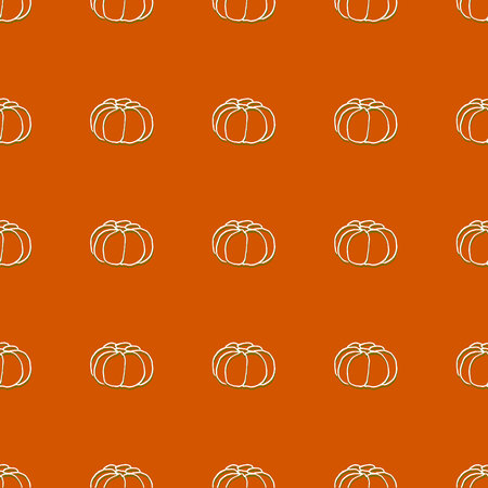 Seamless pattern of autumn ripe pumpkins. Harvest of pumpkins.のイラスト素材