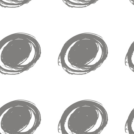 Round stroke seamless pattern. Monochrome textile grunge design.のイラスト素材