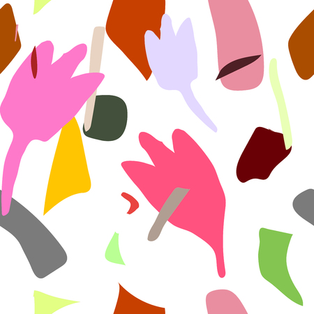 Abstract kids pattern. Vector drawing pattern with decorative ink drawn elements.のイラスト素材