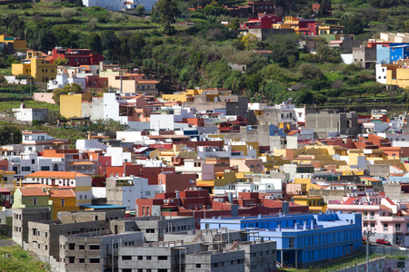 TENERIFE, CANARY ISLANDS, SPAIN - april 06, 2016: View of La Orotava valley and volcano Teideのeditorial素材