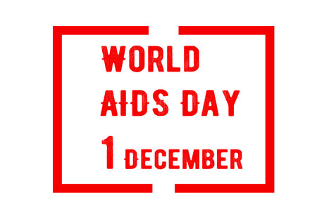Aids awareness background. World aids day. 1 December is a day of aids awareness in the world. Red ribbon. Vector illustrationの写真素材