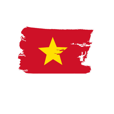Hand painted Vietnam flag vector illustration.のイラスト素材