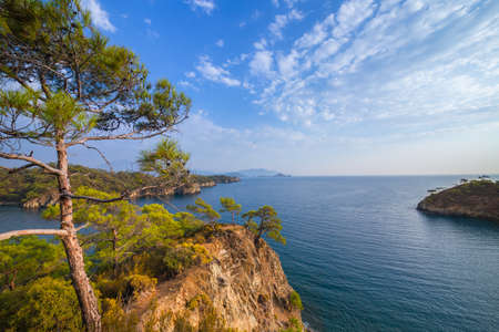Mediterranean Sea nature landscape. Turkey, Fethiye Bay.の写真素材