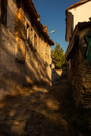 Old street and old houses of Sirince Village in Izmir, Turkeyの写真素材