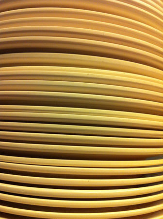 Interesting shot of stack of plates
