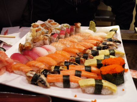 Delicious sushi platterの写真素材