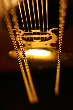 ancient golden wall clock closeup